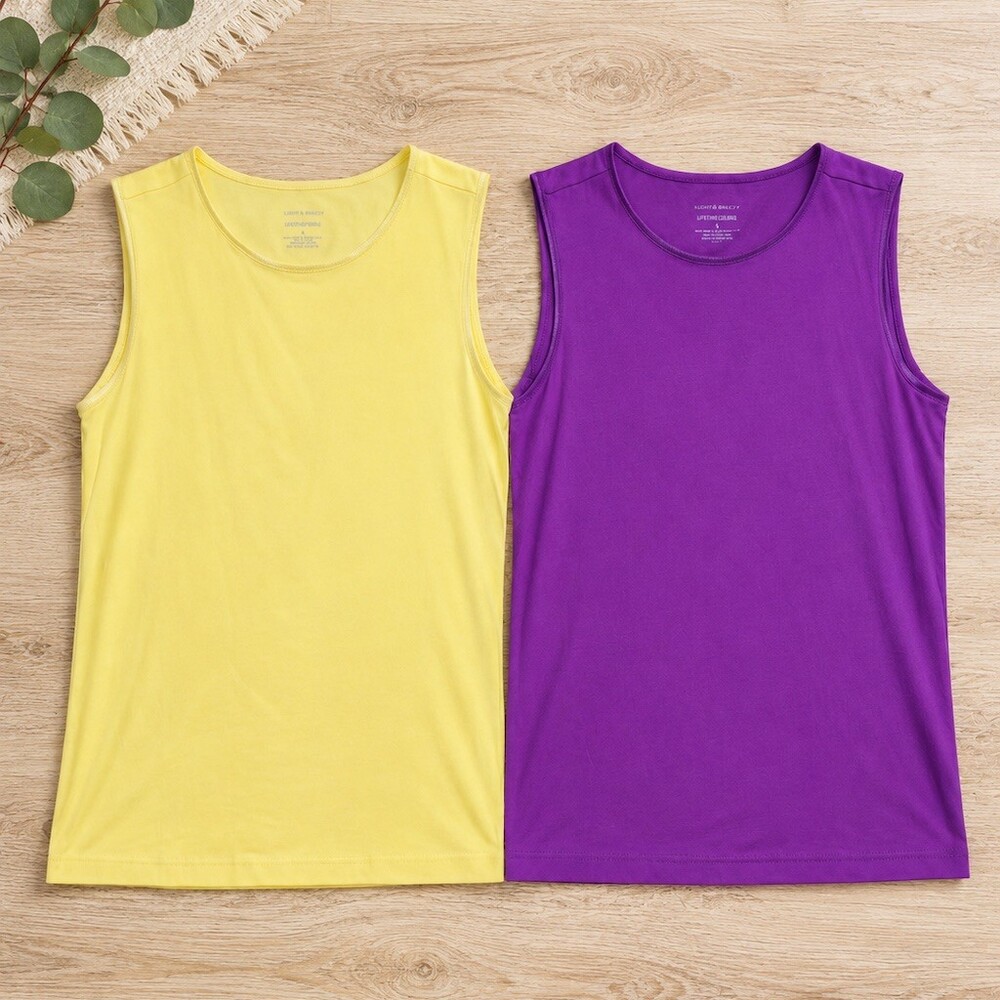 Christopher & Banks Tank Tops Lot of 2 Womens Size S Yellow Purple Scoop